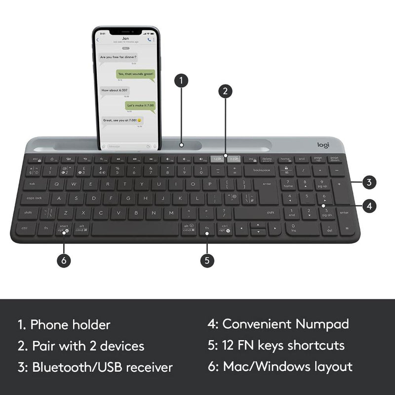LOGITECH K580 Slim Multi-Device Wireless Keyboard5