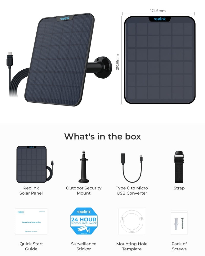 REOLINK Solar Panel 2 (Black): Reliable Power for Your Security2