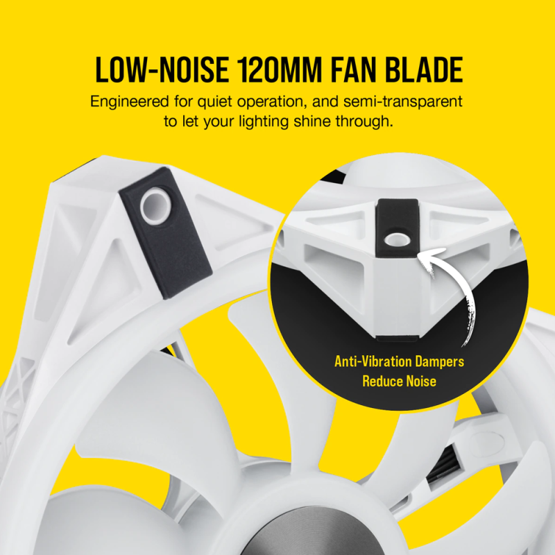 Corsair Icue QL120 3 Fan Pack With Lightning Node Core Case Fan - White (CO-9050104-WW)3