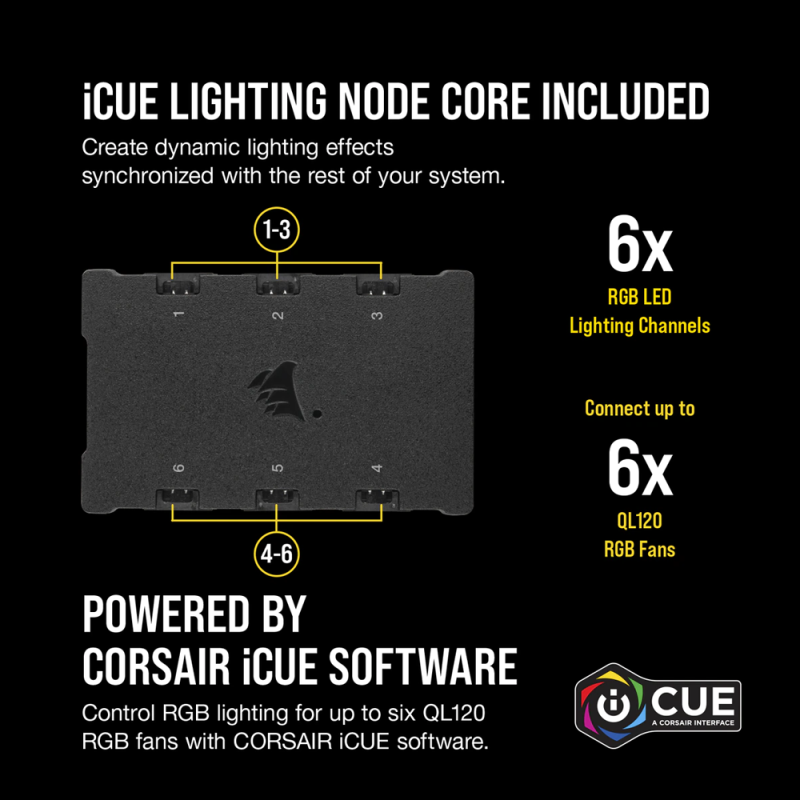Corsair Icue QL120 3 Fan Pack With Lightning Node Core Case Fan - White (CO-9050104-WW)2